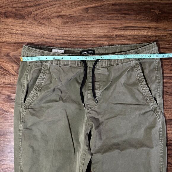 Jack & Jones JJIVEGA JJLANE Chino Jogger Anti Fit 34x32 Green MEASURES 34x27 - Picture 2 of 12